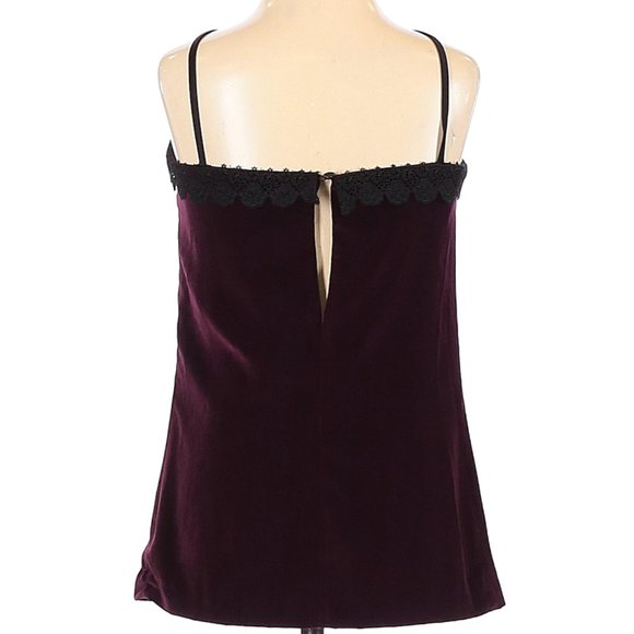 NWT RACIL Burgundy Velvet w/Black Lace Slip Top Size 34 (US 4) - Picture 2 of 4
